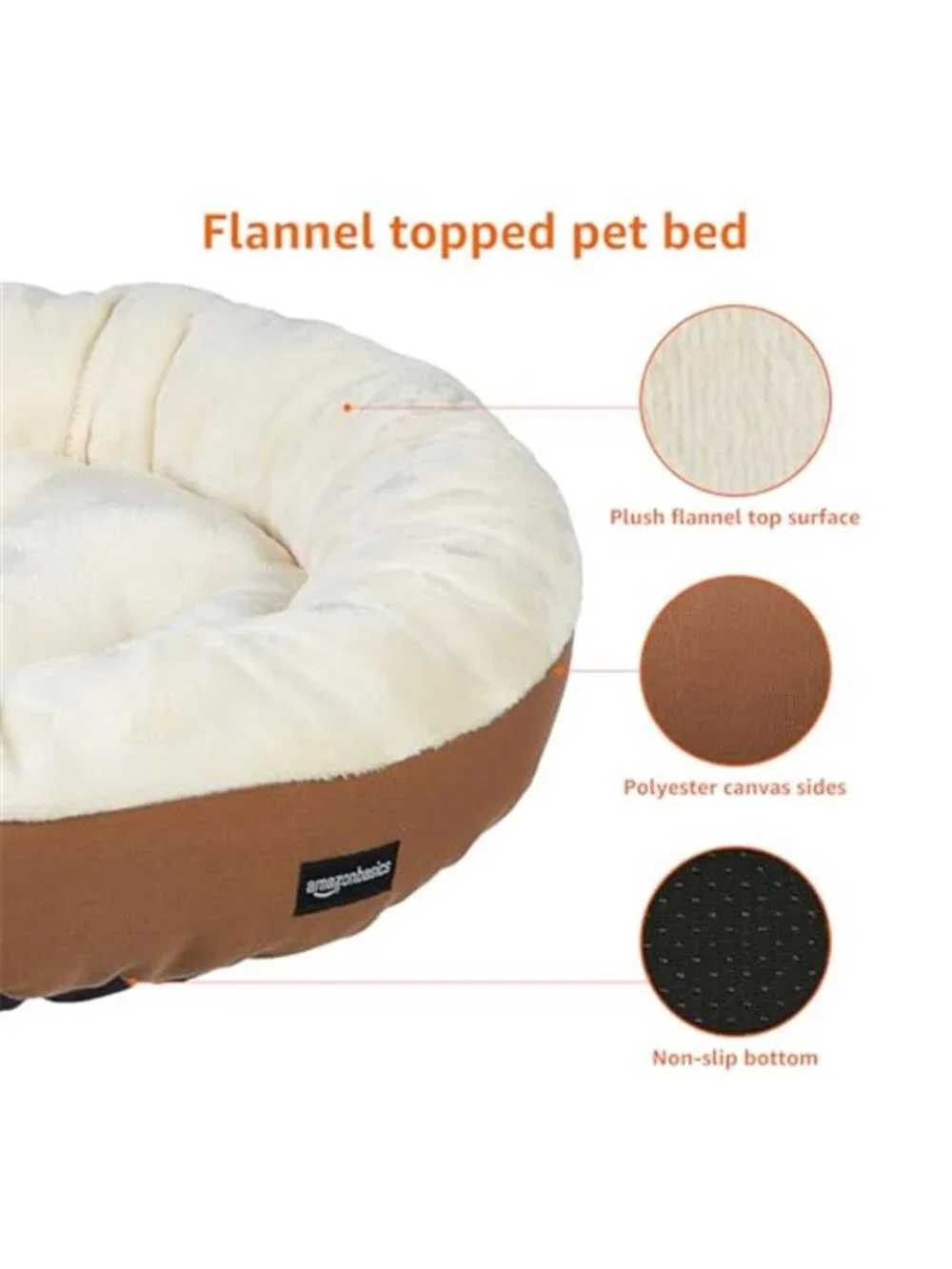Small Pet Bed Round Cat Dog Plush Flannel Washable Cozy Lightweight 20 Inch